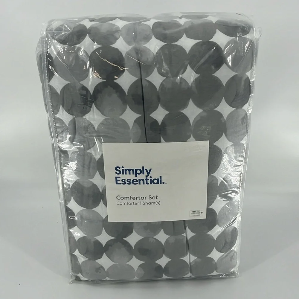 SIMPLY ESSENTIAL Comforter Set Twin/TwinXL Watercolor Dot Grey